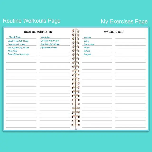 Alt view image 5 of 6 - Fitness Planner for Women & Men - A5 Workout Log Book/Exercise Log to Track Weight Loss, Gym, Bodybuilding Progress - Daily Health & Wellness Journal, 5.8X8.25 In Workout Book