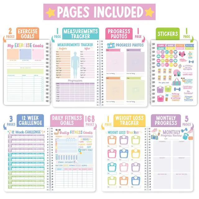 Alt view image 3 of 7 - Fitness Journal for Women - Workout Journal for Women, Fitness Planner for Woman, Workout Log Book, Undated Gym Journals & Exercise Journals, Gym and Health Notebook, Birthday Gifts