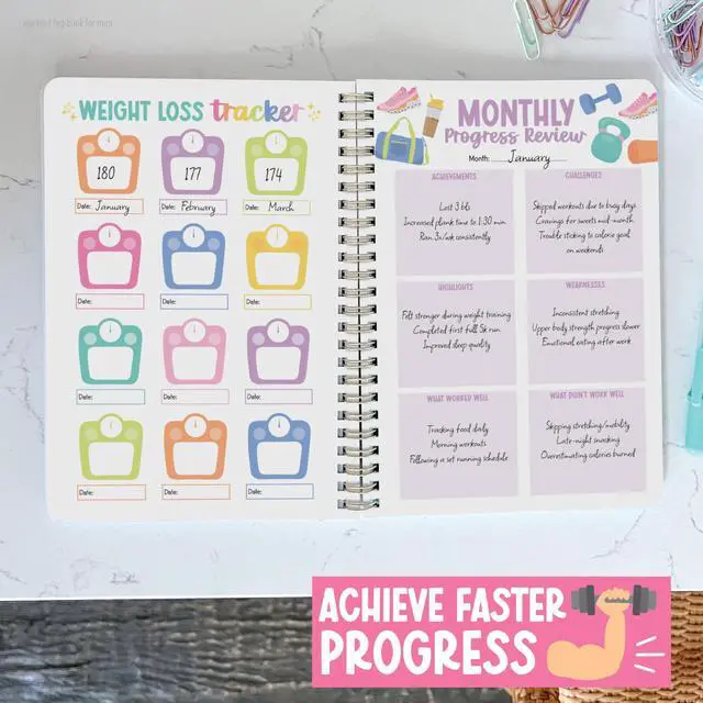 Alt view image 7 of 7 - Fitness Journal for Women - Workout Journal for Women, Fitness Planner for Woman, Workout Log Book, Undated Gym Journals & Exercise Journals, Gym and Health Notebook, Birthday Gifts