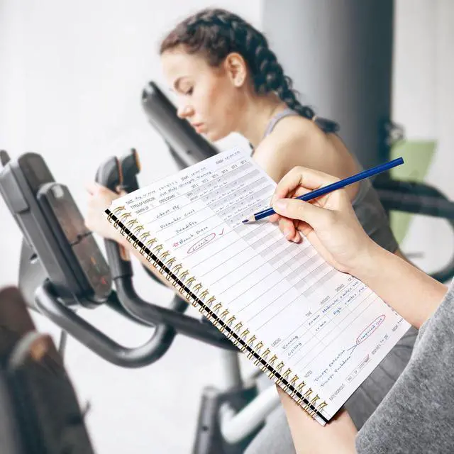 Alt view image 7 of 7 - Fitness Journal Workout Planner for Women & Men, A4 (8.5" x 11") Workout Journal Log Book Planner Gift for Track Gym Essentials, Home Workouts, Track Progress, Achieve Wellness Goals, Black