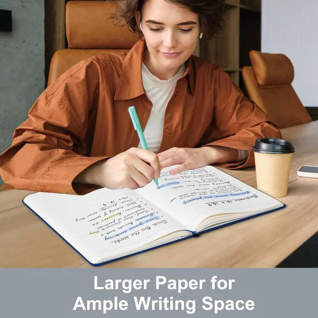 Alt view image 2 of 7 - 3 Pack A4 Lined Journal Notebooks, 208 Pages, Large Size-8.5" x 11", Black, Hardcover Journaling Notebooks for Men & Women- Fits for Office, Business, School, Notes Taking & Writing