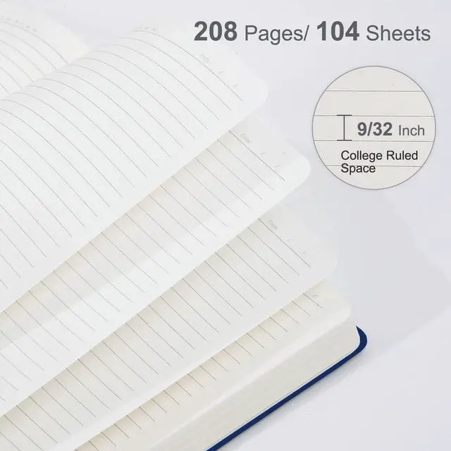 Alt view image 4 of 7 - 3 Pack A4 Lined Journal Notebooks, 208 Pages, Large Size-8.5" x 11", Black, Hardcover Journaling Notebooks for Men & Women- Fits for Office, Business, School, Notes Taking & Writing