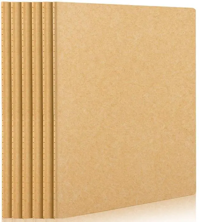 Main image of Notebook Journal, 6 Pack A4 11" x 8-1/2", 40 Sheets/ 80 Pages, 100gsm Thick Paper, College Ruled Notebooks Brown in Bulk, Line Journals Letter Size for Note Taking Taking Composition