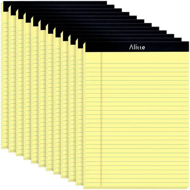 Main image of Yellow Legal Notepads 8.5 x 11, Pack of 12 - Perforated Wide Ruled Writing Pad - Premium Thick Paper, No Ink Bleeding - Blank Legal Pads For Home, Office, School, Business - 50 Sheets Per
