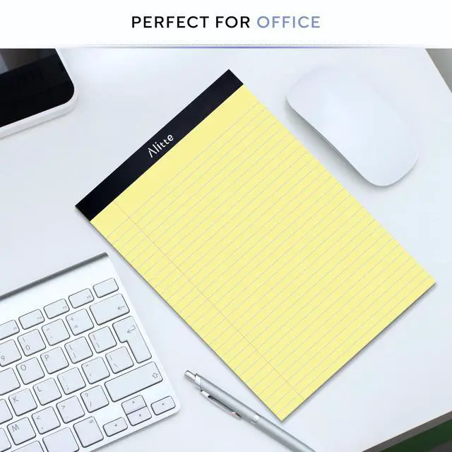 Alt view image 4 of 6 - Yellow Legal Notepads 8.5 x 11, Pack of 12 - Perforated Wide Ruled Writing Pad - Premium Thick Paper, No Ink Bleeding - Blank Legal Pads For Home, Office, School, Business - 50 Sheets Per