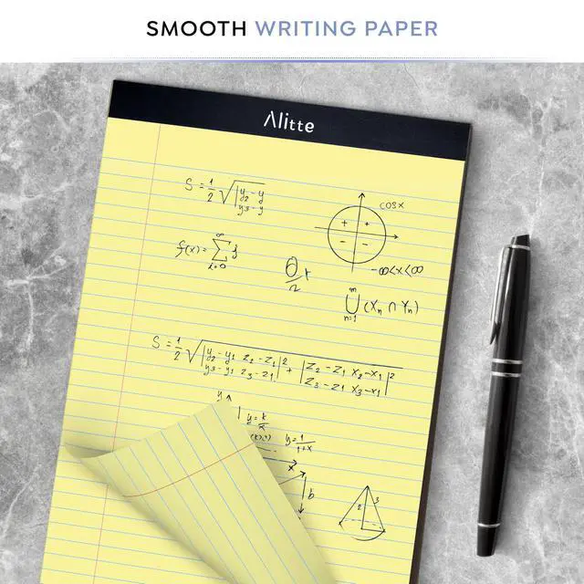 Alt view image 5 of 6 - Yellow Legal Notepads 8.5 x 11, Pack of 12 - Perforated Wide Ruled Writing Pad - Premium Thick Paper, No Ink Bleeding - Blank Legal Pads For Home, Office, School, Business - 50 Sheets Per