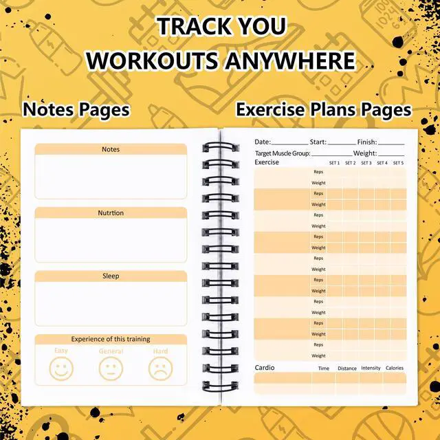 Alt view image 5 of 7 - 3 PCS Fitness Tracker Journal Portable Workout Notebook 90-Day Exercise Planner for Record Your Daily Progress 5.5 x 3.93 inch