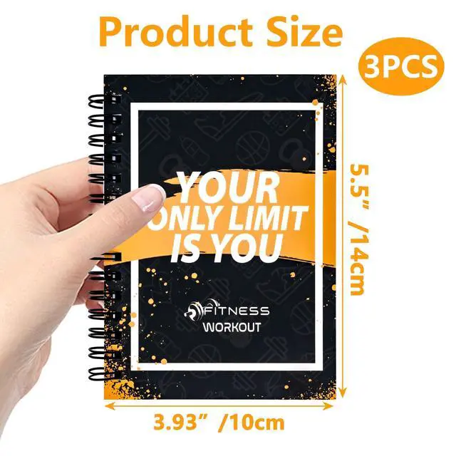 Alt view image 4 of 7 - 3 PCS Fitness Tracker Journal Portable Workout Notebook 90-Day Exercise Planner for Record Your Daily Progress 5.5 x 3.93 inch