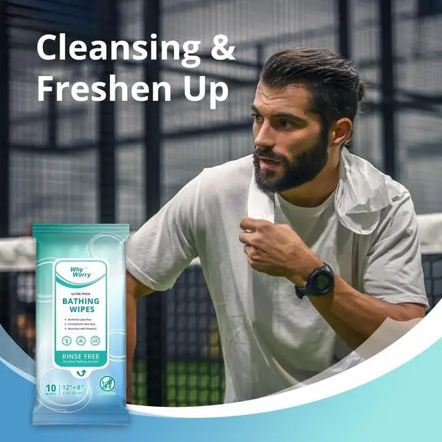 Alt view image 6 of 7 - Bathing Wipes for Adults Rinse Free, 8"x12" Fresh Scent, 100 Count