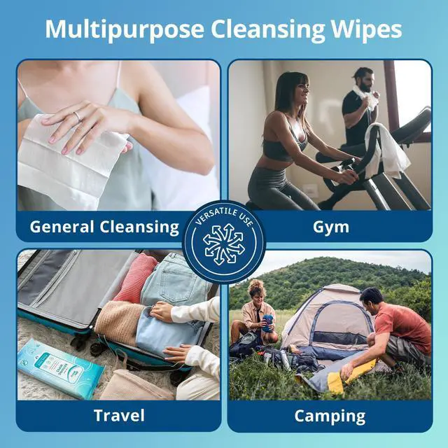 Alt view image 7 of 7 - Bathing Wipes for Adults Rinse Free, 8"x12" Fresh Scent, 100 Count