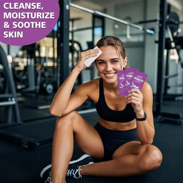 Alt view image 7 of 7 - 600 Pack Body Wipes Individually Wrapped(8" x 9.5"),Shower Wipe for Adults Bathing No Rinse,Personal Cleansing Wipes for Travel Gym,Bulk Deodorant for Homeless