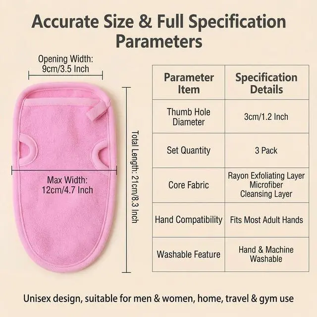 Alt view image 2 of 7 - 3PCS Bathing Mittens Shower Soft Skin Care Face Body Wash Massage Spa Mitt for Adult and Kids(Color Random)