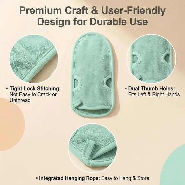 Alt view image 4 of 7 - 3PCS Bathing Mittens Shower Soft Skin Care Face Body Wash Massage Spa Mitt for Adult and Kids(Color Random)