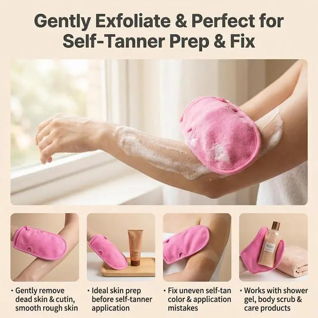 Alt view image 5 of 7 - 3PCS Reusable Bathing Shower Mittens Soft Back Rubbing Gloves Exfoliating Body Wash Massage Spa Mitt for Adult and Kids Family (Color Random)