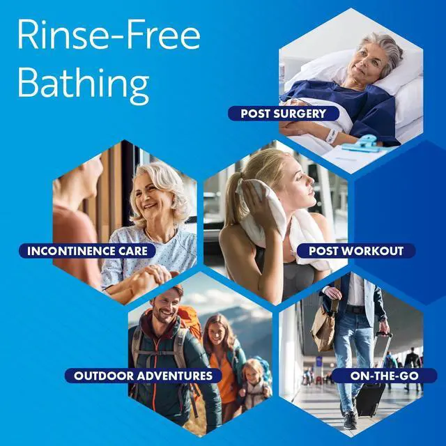 Alt view image 7 of 7 - Adult Bathing Wipes - Oversized No Rinse Bath Wipes with Moisturizers, Hospital Grade Daily Cleansing Disposable Washcloths for Fragile Skin, XL 7.5 x 12.5 - 48 Count, 2 Pack