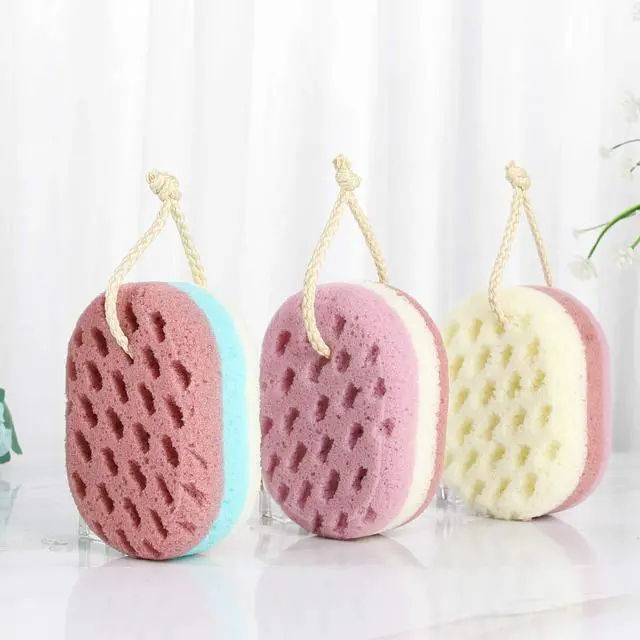 Alt view image 3 of 7 - 3 Pcs Bath Sponge for Women, Men, Adults, Kids. Sponge Loofah Body Scrubber Shower Sponge for Body Wash Bathroom, Body Sponge Bathing Accessories(Small Sizes)