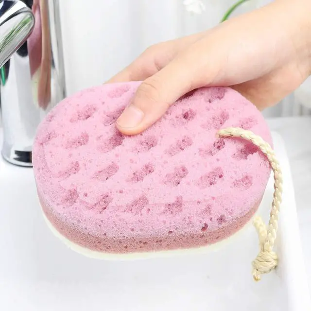 Alt view image 4 of 7 - 3 Pcs Bath Sponge for Women, Men, Adults, Kids. Sponge Loofah Body Scrubber Shower Sponge for Body Wash Bathroom, Body Sponge Bathing Accessories(Small Sizes)