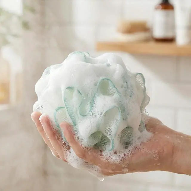 Alt view image 2 of 7 - 3 Pack Loofah Sponge Loofahs - 3 Colors Bath Sponges Mesh Balls for Body Scrubber - Exfoliator Shower Wash Back Scrubber Bathroom Men Women - Scrubbers Cleaning Bathing Accessories