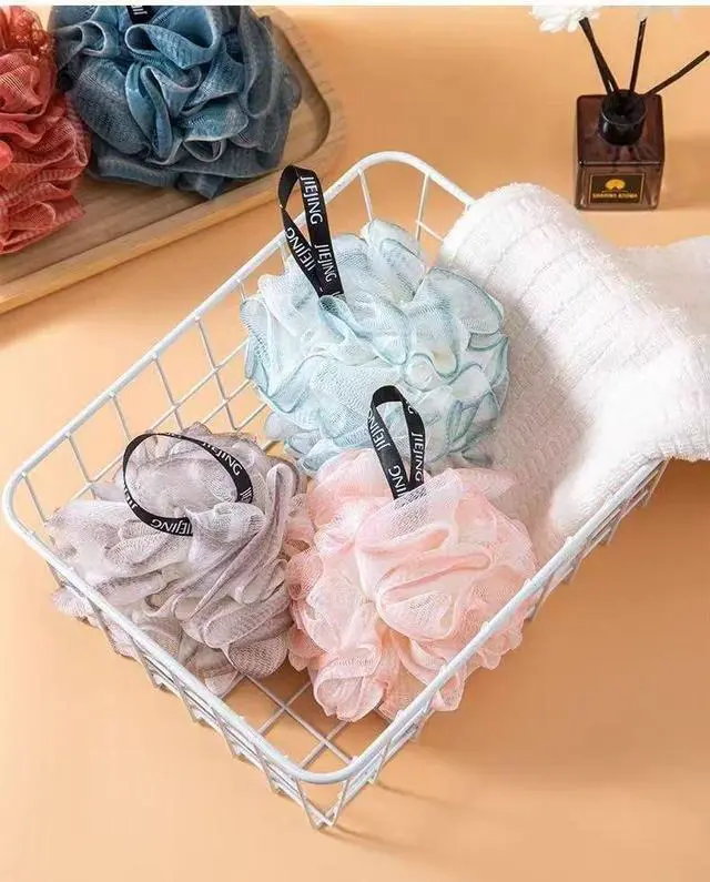 Alt view image 6 of 7 - 3 Pack Loofah Sponge Loofahs - 3 Colors Bath Sponges Mesh Balls for Body Scrubber - Exfoliator Shower Wash Back Scrubber Bathroom Men Women - Scrubbers Cleaning Bathing Accessories