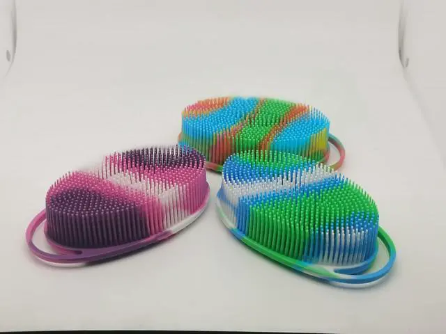 Alt view image 5 of 7 - Soft Exfoliating Body Shower Scrubber - Silicone Bath Brush for Kids & Adults - 3 Pack