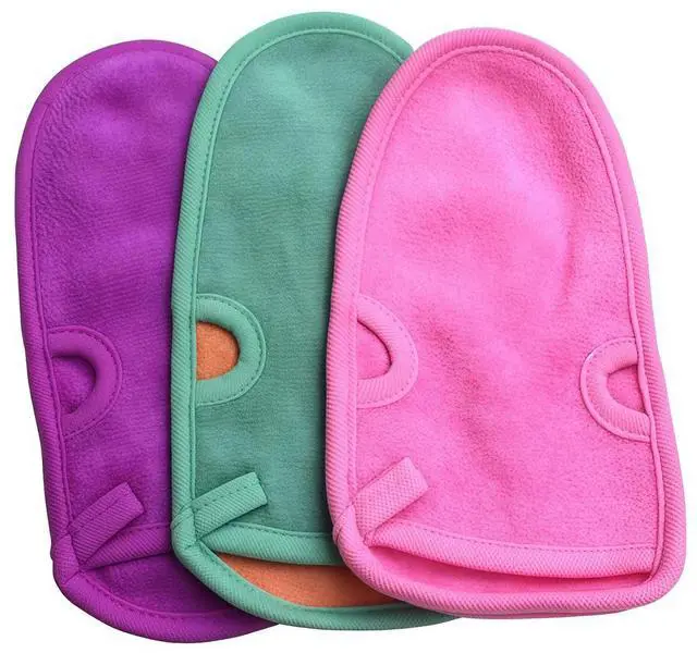 Main image of 3PCS Bathing Mittens Shower Soft Skin Care Face Body Wash Massage Spa Mitt for Adult and Kids(Color Random)