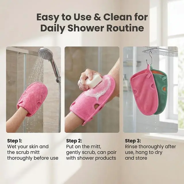 Alt view image 7 of 7 - 3PCS Bathing Mittens Shower Soft Skin Care Face Body Wash Massage Spa Mitt for Adult and Kids(Color Random)