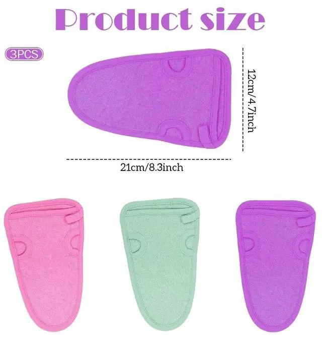 Alt view image 2 of 7 - 3PCS Bathing Shower Exfoliating Mitts Towel Soft Skin Care Face Body Wash Massage Spa Mittens for Adult and Kids(Color Random)