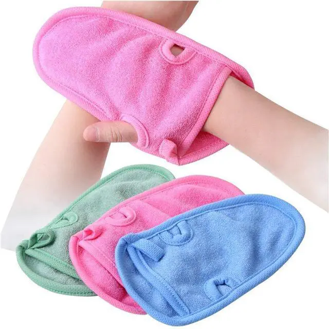 Main image of 3PCS Bathing Shower Exfoliating Mitts Towel Soft Skin Care Face Body Wash Massage Spa Mittens for Adult and Kids(Color Random)