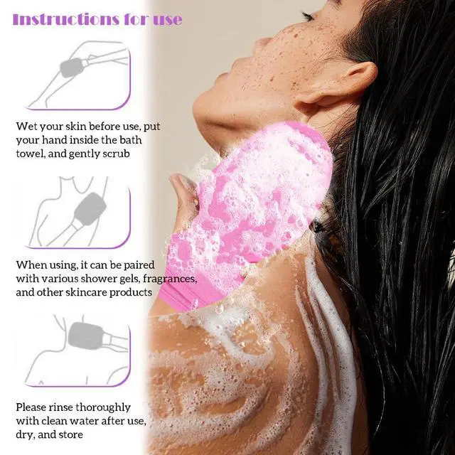 Alt view image 6 of 7 - 3PCS Bathing Shower Exfoliating Mitts Towel Soft Skin Care Face Body Wash Massage Spa Mittens for Adult and Kids(Color Random)