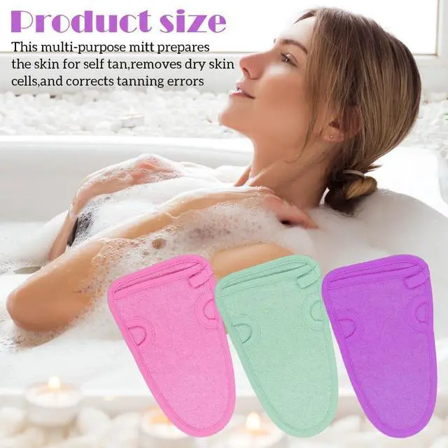 Alt view image 7 of 7 - 3PCS Bathing Shower Exfoliating Mitts Towel Soft Skin Care Face Body Wash Massage Spa Mittens for Adult and Kids(Color Random)
