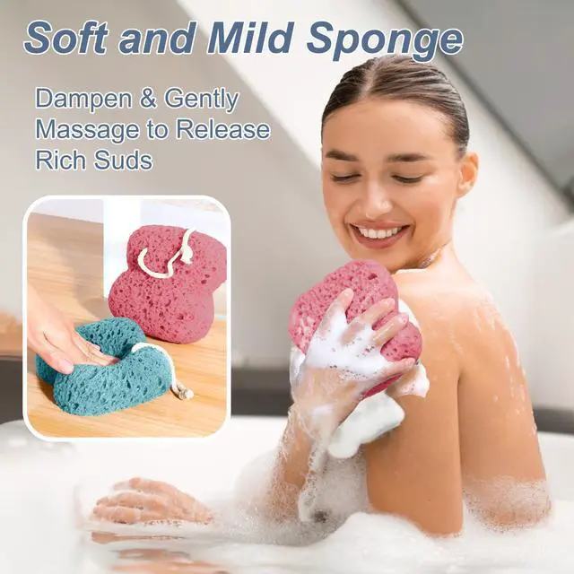 Alt view image 2 of 6 - Bath Sponge, 2-Pack Shower Sponge for Bathing Body Wash