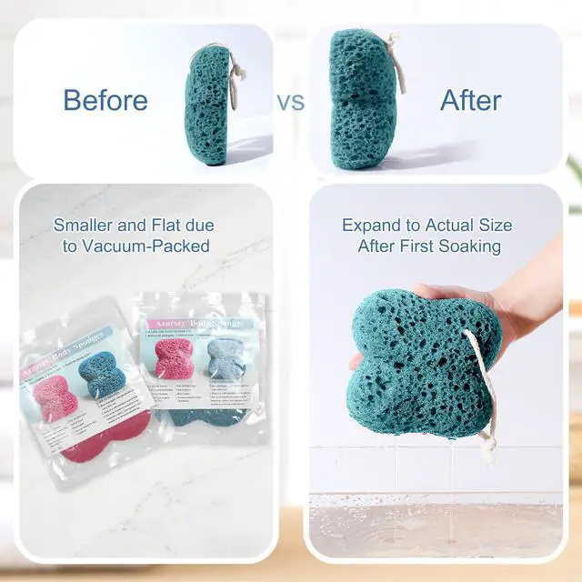 Alt view image 4 of 6 - Bath Sponge, 2-Pack Shower Sponge for Bathing Body Wash