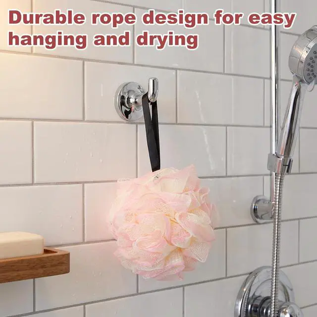Alt view image 3 of 6 - 2 Pack Loofah Sponge Shower Loofahs - 2 Colors Bath Sponges Mesh Balls for Body Scrubber - Exfoliator Wash Back Scrubber Bathroom Men Women - Scrubbers Cleaning Bathing Accessories