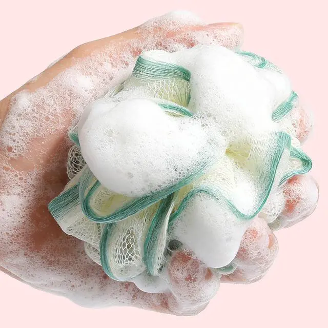 Alt view image 5 of 6 - 2 Pack Loofah Sponge Shower Loofahs - 2 Colors Bath Sponges Mesh Balls for Body Scrubber - Exfoliator Wash Back Scrubber Bathroom Men Women - Scrubbers Cleaning Bathing Accessories