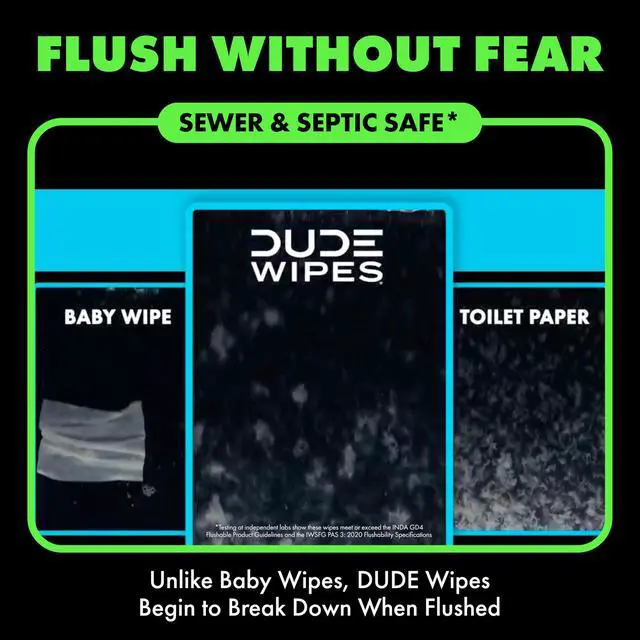 Alt view image 4 of 7 - MentHOLE XXtreme Flushable Wipes - Menthol Infused Extra-Large Adult Wet Wipes - 3 Pack (144 Count) - Infused with Menthol for a Cooling Sensation - Septic and Sewer Safe