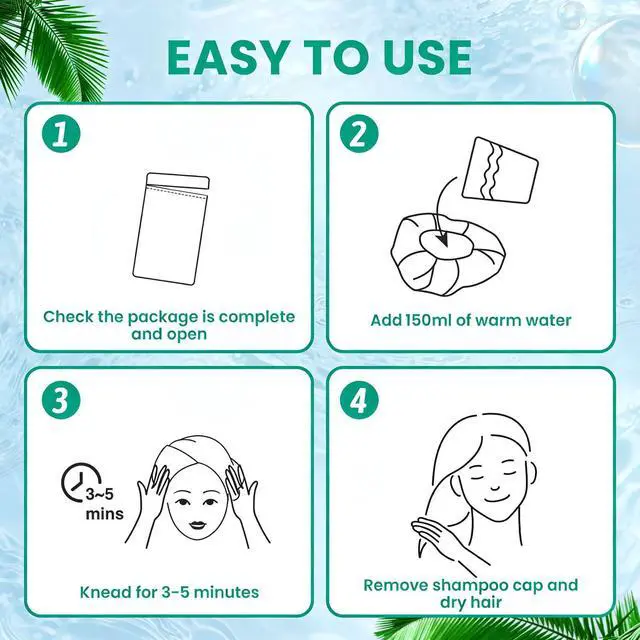 Alt view image 5 of 7 - 3 Pack Shampoo Caps No Rinse Waterless Shampoo Caps Hair Wash Caps Shampoo and Condition Cap for Bedridden Patients, Elderly, Adults