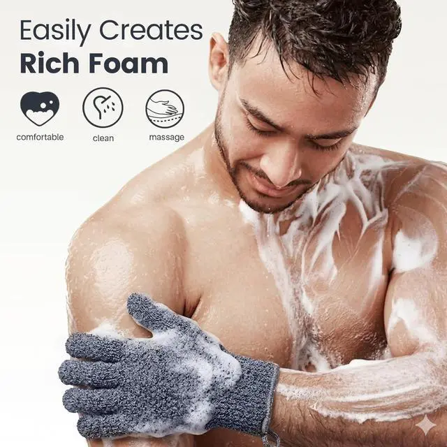 Alt view image 4 of 7 - Heavy Exfoliating Gloves 4Pcs, Exfoliating Mitt, Body Scrubber for Bath Shower Exfoliation, Body Scrub Exfoliator for Dead Skin Remover, Exfoliate Sponge Loofah Washcloth Men Women