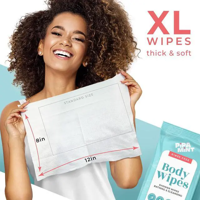 Alt view image 5 of 7 - Body Wipes XL Shower Wipes Body Wipe for Adults Bathing, Traveling, Camping, Gym, Car, Elderly, Bedridden - Disposable Washcloths for Adults No Rinse 1 Box, 5 Pack (50 ct)