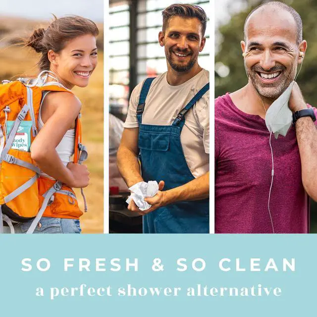 Alt view image 6 of 7 - Body Wipes XL Shower Wipes Body Wipe for Adults Bathing, Traveling, Camping, Gym, Car, Elderly, Bedridden - Disposable Washcloths for Adults No Rinse 1 Box, 5 Pack (50 ct)