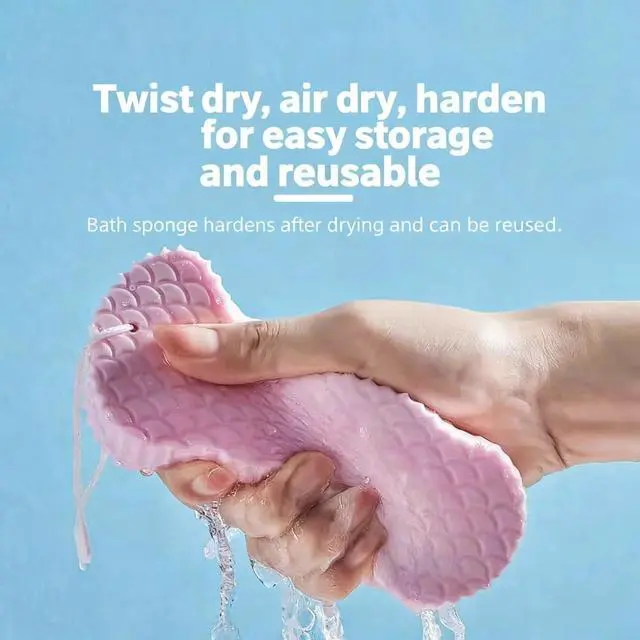 Alt view image 4 of 6 - 2Pcs Magic Body Exfoliating Bath Sponge, 3D Super Soft Exfoliating Bath Sponge, for Adults Children and Pregnant Women & Reusable(Blue+Pink)