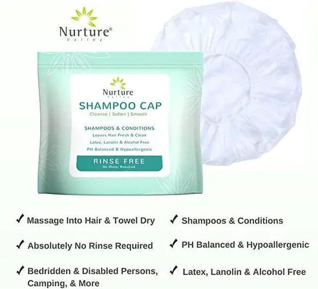 Alt view image 2 of 7 - No Water Rinse Free Shampoo Cap Microwavable Hair Wash Caps Shower