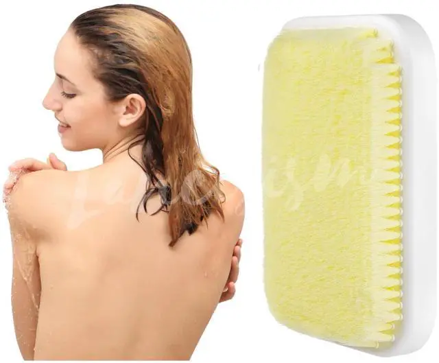 Main image of Wall Mounted Back Scrubber, Large Exfoliating Brush with Self Adhesive Hook for Shower Bathing Scrub Brush Back Brush & Body Scrubber - Shower Accessories 7.9 x 11.9 inches
