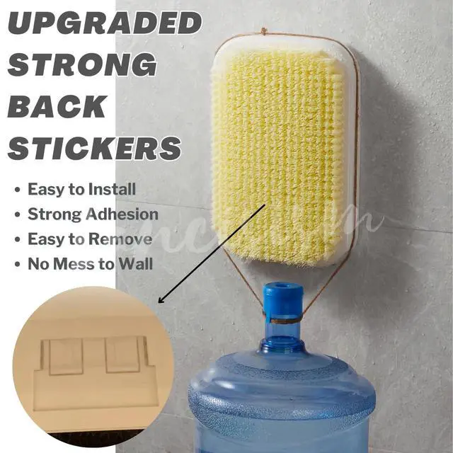 Alt view image 3 of 7 - Wall Mounted Back Scrubber, Large Exfoliating Brush with Self Adhesive Hook for Shower Bathing Scrub Brush Back Brush & Body Scrubber - Shower Accessories 7.9 x 11.9 inches