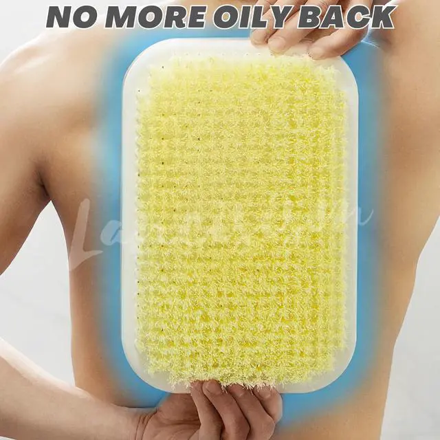 Alt view image 7 of 7 - Wall Mounted Back Scrubber, Large Exfoliating Brush with Self Adhesive Hook for Shower Bathing Scrub Brush Back Brush & Body Scrubber - Shower Accessories 7.9 x 11.9 inches