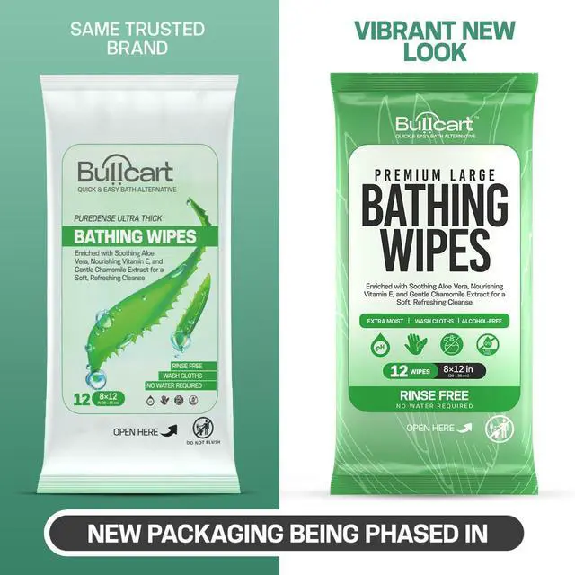 Alt view image 2 of 7 - 10 Pack, 120 XL Body Wipes for Adults Bathing No Rinse, Bathing Wipes with Aloe, Disposable Cleansing Cloths for Women Men & Elderly, Camping & Travel Essentials, Shower Wipes