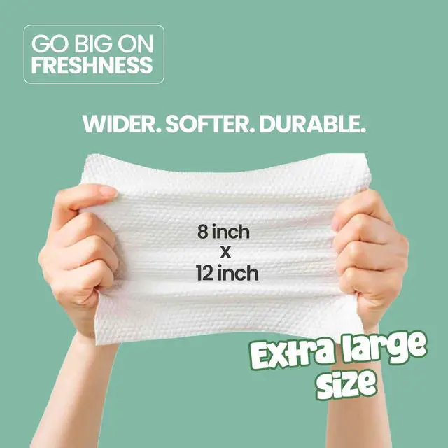 Alt view image 4 of 7 - 10 Pack, 120 XL Body Wipes for Adults Bathing No Rinse, Bathing Wipes with Aloe, Disposable Cleansing Cloths for Women Men & Elderly, Camping & Travel Essentials, Shower Wipes