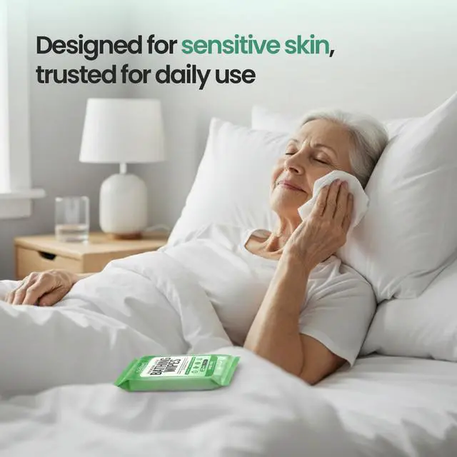 Alt view image 6 of 7 - 10 Pack, 120 XL Body Wipes for Adults Bathing No Rinse, Bathing Wipes with Aloe, Disposable Cleansing Cloths for Women Men & Elderly, Camping & Travel Essentials, Shower Wipes