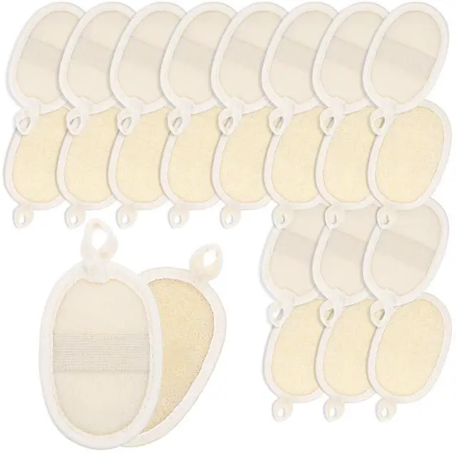 Main image of 30 PCS Loofah Exfoliating, Loofah Natural Bulk with Elastic Band Skin Friendly Face Loofahs Natural Body Scrubbers Shower Exfoliator with Loop for Unisex Adults of All Ages-Beige