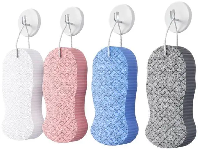 Main image of 4Pcs Magic Exfoliating Bath Sponge, Advanced 3D Exfoliating Body Scrubber for Shower and Bath, Reusable Handheld Shower Brush Remover Dead Skin for Adults Women Men