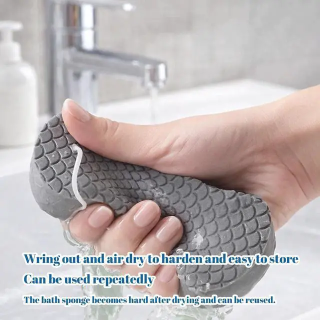 Alt view image 3 of 7 - 4Pcs Magic Exfoliating Bath Sponge, Advanced 3D Exfoliating Body Scrubber for Shower and Bath, Reusable Handheld Shower Brush Remover Dead Skin for Adults Women Men